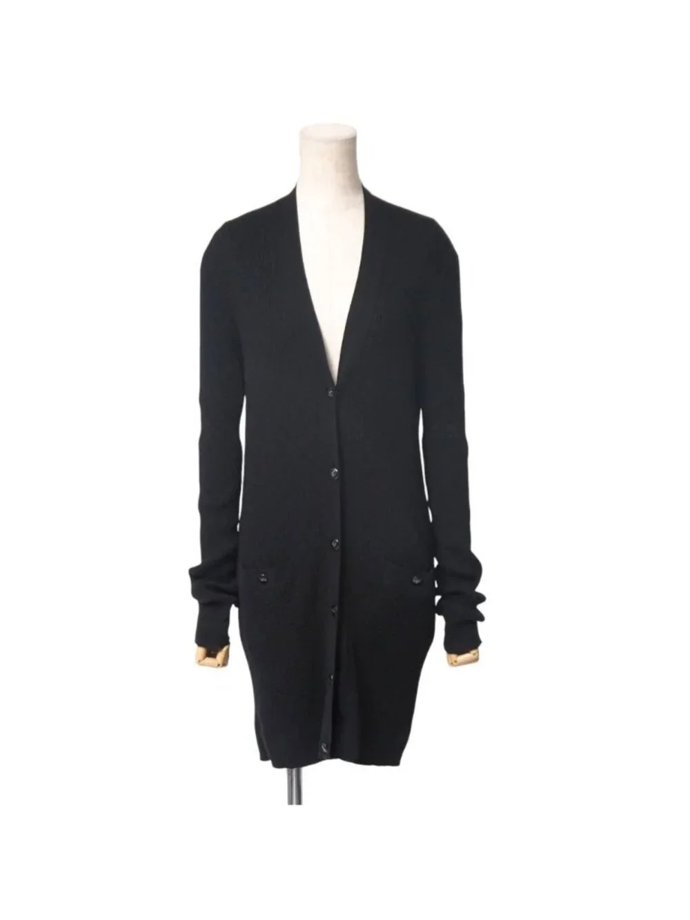 Chanel Knit 38 Long Cardigan CC Logo Button